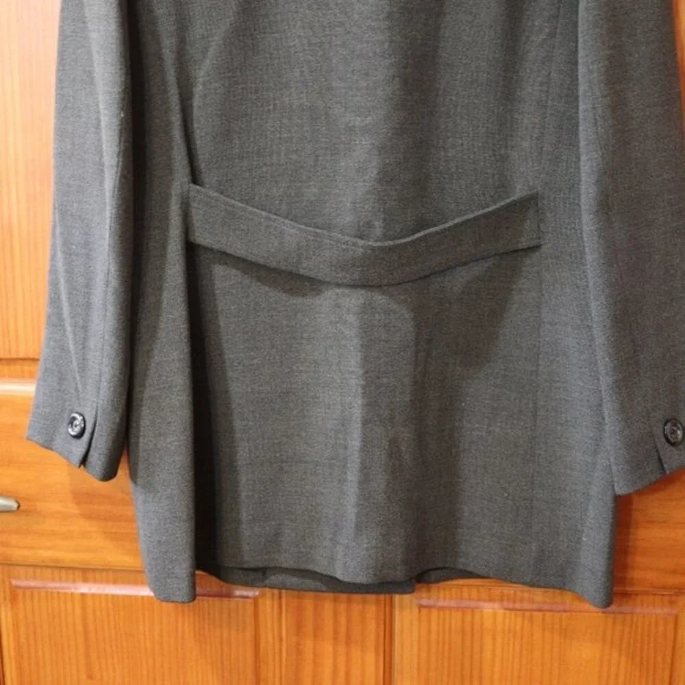 Vintage Tahari Gray Green Matching Long Line Blazer & Pants Suit Set 12